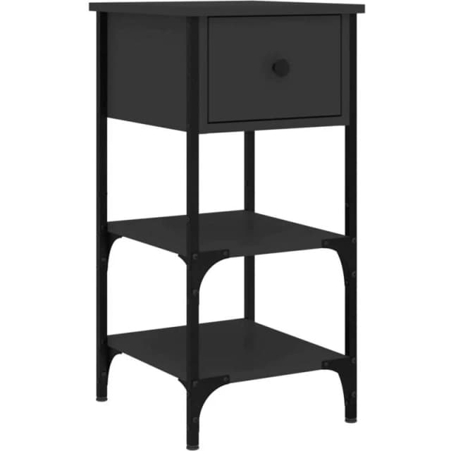 VIDAXL Bedside Cabinet Black 34x36x70cm Engineered Wood Vidaxl 825973
