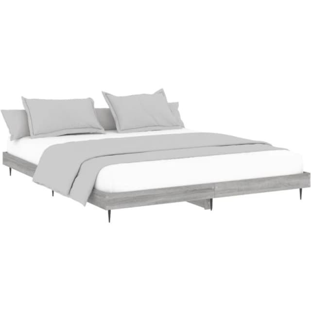 VIDAXL Bed Frame without Mattress Grey Sonoma 160x200cm Engineered Wood Vidaxl 8720845797201
