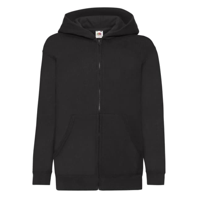 Fruit of the Loom Classic Full Zip Hoodie in Black Size: 14-15 Years Black Unisex 14-15 Years