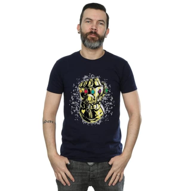Marvel Marvel Men Avengers Infinity War Thanos Fist T-Shirt in Navy Size: Small Navy S Male 5057736694992