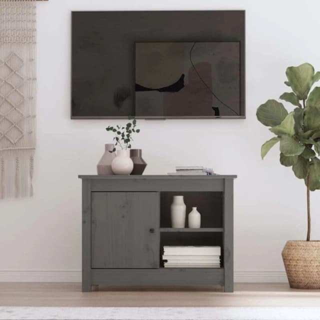 VIDAXL TV Cabinet Grey 70x36.5x52cm Solid Wood Pine Vidaxl 8720287189541