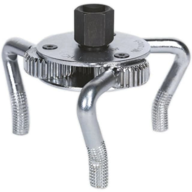 Loops Oil Filter Claw Wrench - 3/8" & 1/2" Sq Drive - 43mm to 102mm Capacity - Steel Metallics