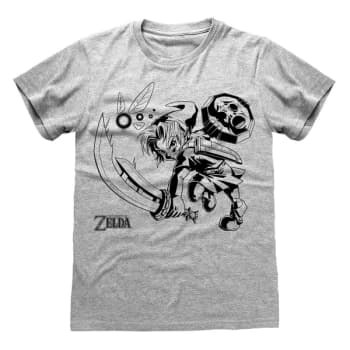 Legend Of Zelda - Link And Navi Unisex Large T-Shirt - Grey
