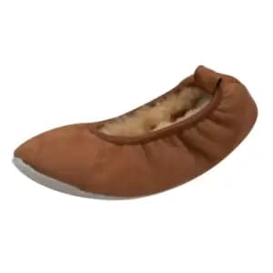 Eastern Counties Leather Womens/Ladies Sheepskin Lined Ballerina Slippers (5-6 UK) (Chestnut)