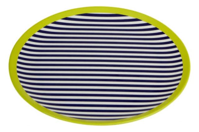 Premier Housewares Floral Design Stripe Side Plate, Curved Contemporary Breakfast Plate, Functional Breakfast Side Plate Multi