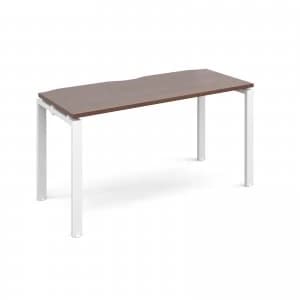 Adapt II Starter Unit Single 1400mm x 600mm - White Frame Walnut top