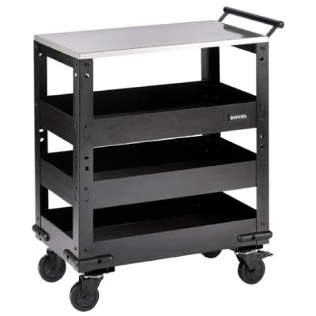 Bunker 3 Tier Stainless Steel Worktop Trolley 11585 Colour: Black