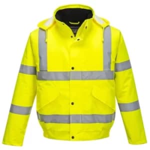 Oxford Weave 300D Class 3 Hi Vis Bomber Jacket Yellow 4XL