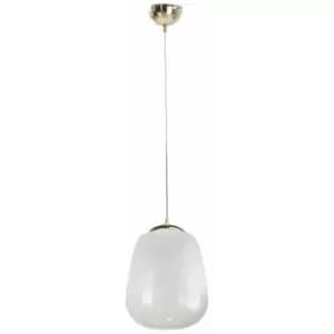 Keter Smoky Dome Pendant Ceiling Light White, Gold, 26cm, 1x E27