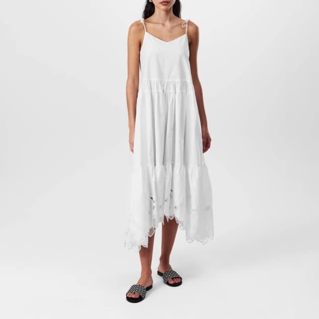 Boss Womens Dembaya Dress, Flattering Tiered Skirt White 100 female 4 (32)