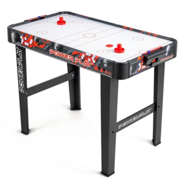 Toyrific Power Play 3ft Stand Up Air Hockey Table Game, Kids Air Hockey Game, Arcade Game For Kids With Handles, Outdoor Indoor Use