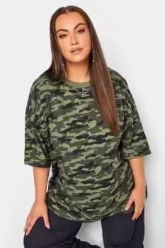 Camo Print Oversized Boxy T-Shirt