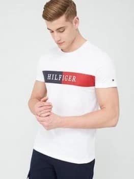 Tommy Hilfiger Block Stripe Hilfiger T-Shirt - White