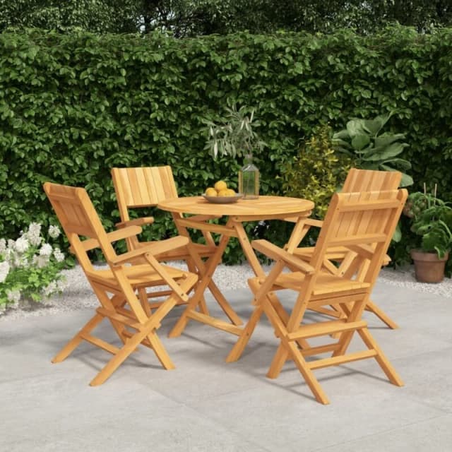 VIDAXL 5 Piece Garden Dining Set Solid Wood Teak Vidaxl 8720845743536