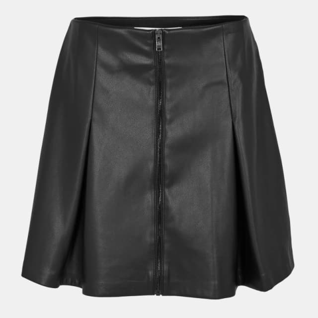 DKNY Womens High-Shine Mini Skirt Black female 8 (XS)