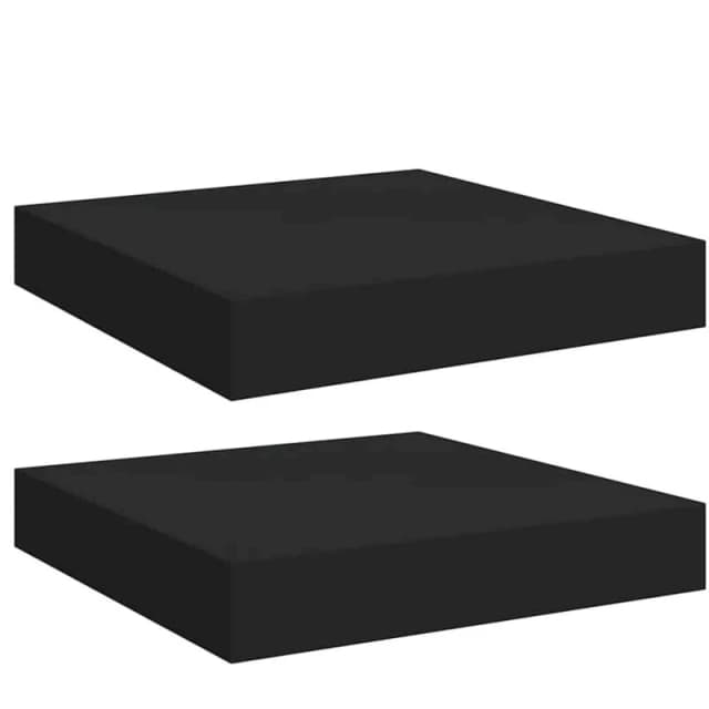 VIDAXL Vidaxl - Floating Wall Shelves 2 pcs Black 23x23.5x3.8cm mdf 8720286074558