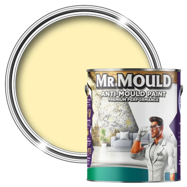 MR MOULD Anti-Mould Paint - 1L - Best Anti Mould Protection Paint for all Interior Walls & Ceilings in Light Yellow Light Yellow Unisex 1L