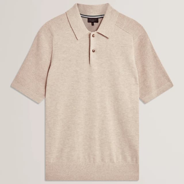 Ted Baker Ted SS RibRaglanPolo Sn62 Taupe male S (2)