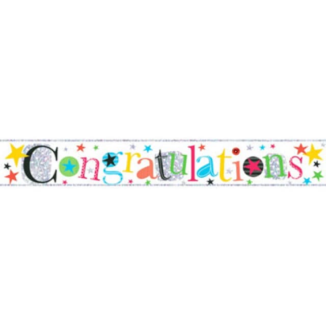 Simon Elvin Congratulations Foil Party Banner Multicoloured (Pack Of 6)