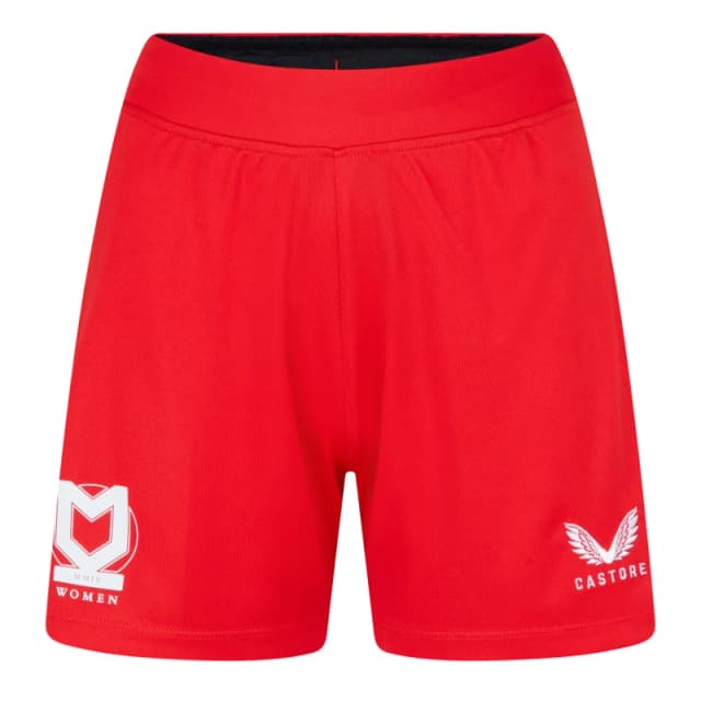 Castore MK Dons Away Shorts 2022 2023 Womens - Red Red 8