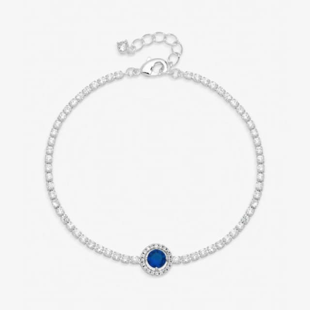 Jon Richard Womens Silver Plated & Sapphire Crystal Stone Bracelet Silver Female One Size