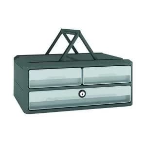 CEP MoovUp 3 Drawer Module Polystyrene with Key Lock and Handles Grey