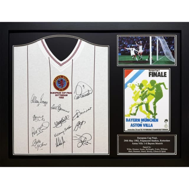 AllStarSignings Ltd Aston Villa European Cup Final shirt signed by 12 Claret unisex One Size