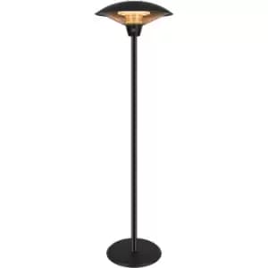 electriQ Mushroom Style Electric Infrared Patio Heater - 2.1kW with 3 Heat Settings in Black