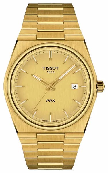 Tissot T1374103302100 PRX 40 205 Gold Dial Gold PVD Watch