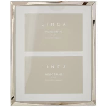 Hotel Collection Twist nickel plated frame 4 x 6, 2 aperture - Silver