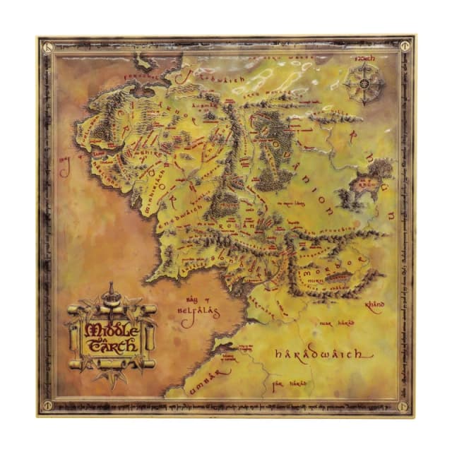 Lord of the Rings Lord of the Rings Limited Edition Metal Map of Middle-earth in Metallics Metallics One Size Unisex 5060948293662