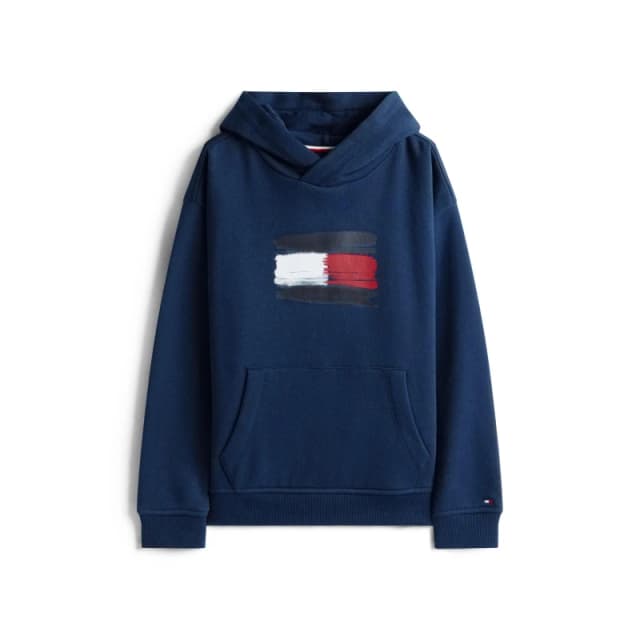 Tommy Hilfiger Kids Flag Pull Over Hoodie Night Navy C1G male 4Y