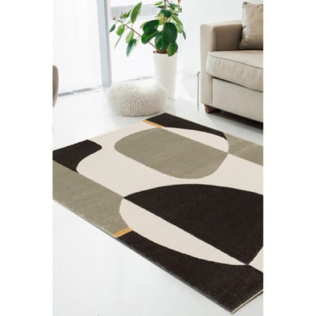 Melrose Turin Bold Abstract Patterned Grey Black Large Area Rug 120/170Cm