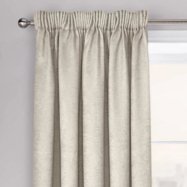 Velosso Westwood Dimout Pencil Pleat Curtains in Cream Size: 117cm width x 183cm drop Cream Unisex 117cm width x 183cm drop
