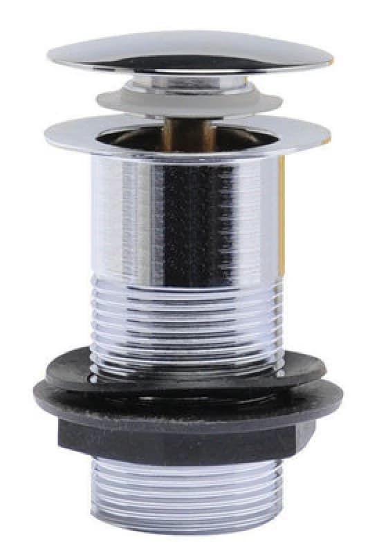 Balterley Round Easyclean Unslotted Push Button Basin Waste Chrome Silver