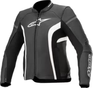 Alpinestars Stella Kira V2 Ladies Motorcycle Leather Jacket, black-white, Size 40 for Women, black-white, Size 40 for Women
