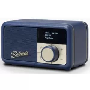 Roberts Revival Petite DAB DAB+ FM RDS digital radio rechargeable batteries USB charge Midnight Blue