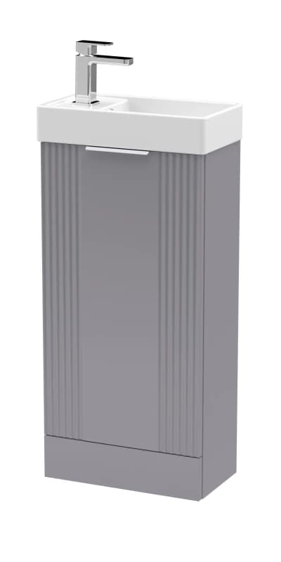 Balterley Retro Floor Standing Bathroom Vanity Basin Unit - 400mm - Satin Grey Grey Unisex