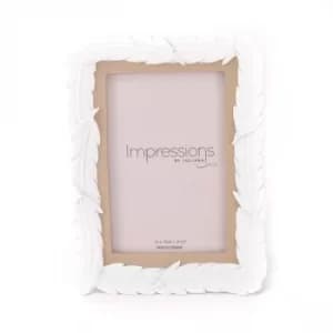 Impressions White Resin Feather Photo Frame 4" x 6"