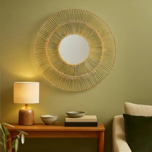 Orsina Batu Natural Rattan Wall Mirror.