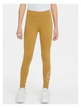Nike Older Girls Nsw Essntl Lgng Futura Mr, Gold/Grey, Size S=8-10 Years