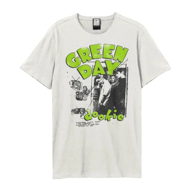Amplified Amplified Men Dookie Sketch Green Day T-Shirt in White Size: X-Small White XS Male 5063574713849