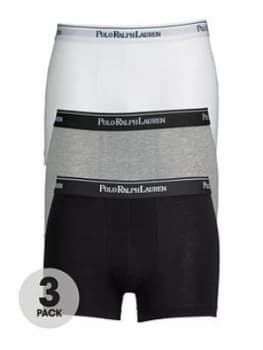Polo Ralph Lauren 3 Pack of Core Trunks - White/Heather/Black, White/Heather/Black Size M Men