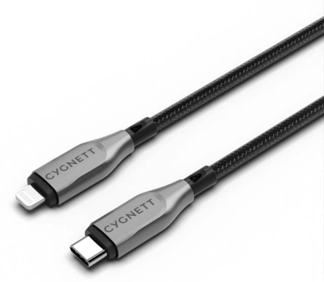 Cygnett Armoured Lightning To USB-C Cable - 2m - Black