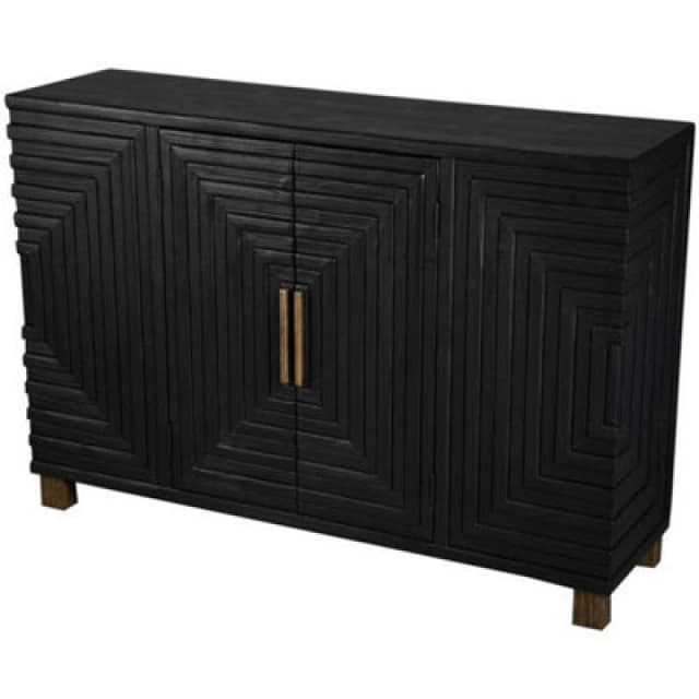 Hill Interiors Lennox 2 Door Sideboard - Wood - L34 X W123 X H84cm - Black