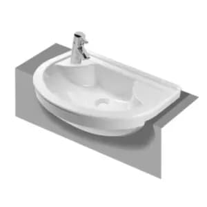 Vitra S50 55cm Compact Semi Recessed Basin Round Right Hand - 216984