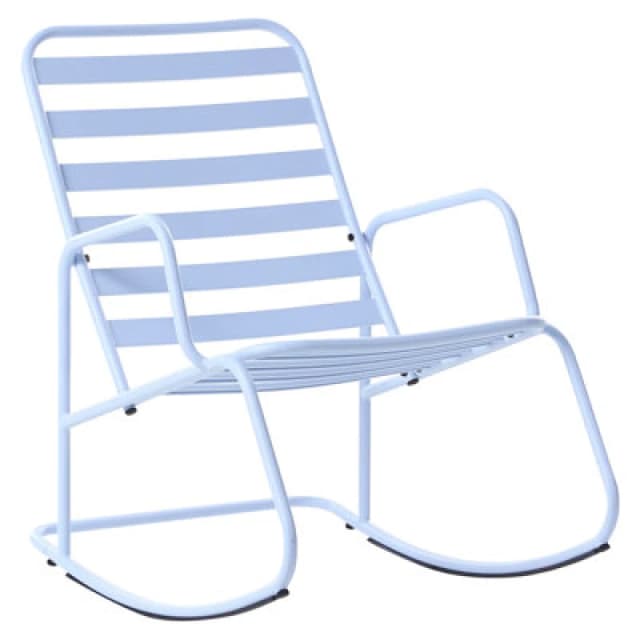 Beliani Garden Rocking Chair Turi Metal Light Blue