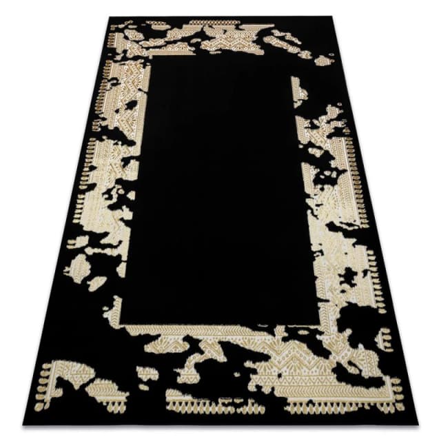 RugsX Carpet Allure 1965 Frame - Structural, Stylish, Glamour Black / Gold 120X170 Cm