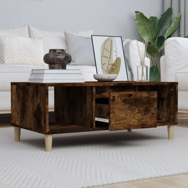 Vidaxl Coffee Table Smoked Oak 90X50X36,5cm Engineered Wood, Brown 821065