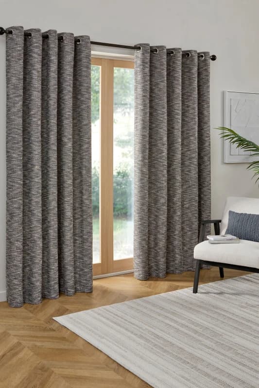 Curtina Talon Jacquard Ready Made Eyelet Curtains Blue